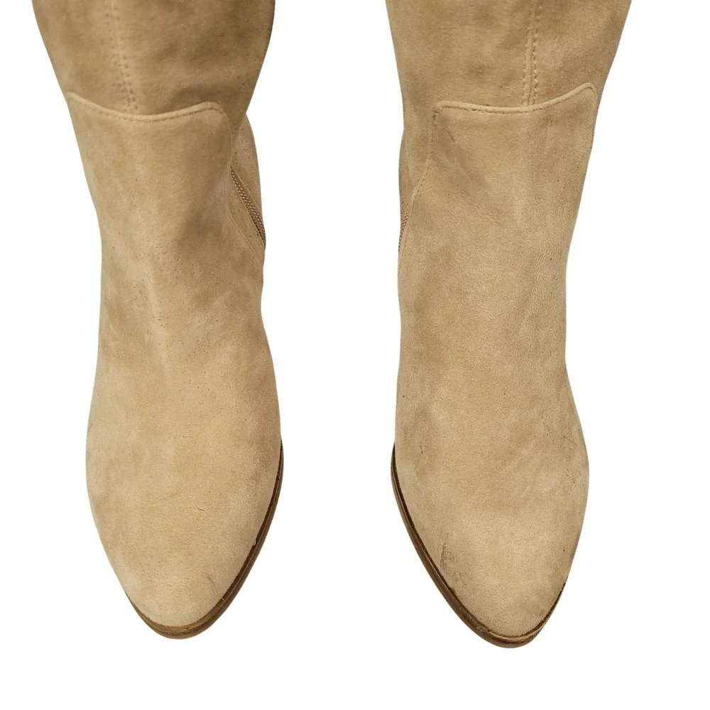 Vince Camuto Nestel Knee High Boots Womens Size 5M Tan Suede Western Fall Winter